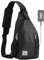 d'yallee 15.4" Sling Bag for Men Crossbody Shoulder Chest Bags Nylon for Travel Gym Sport Hiking with USB Charger Port …